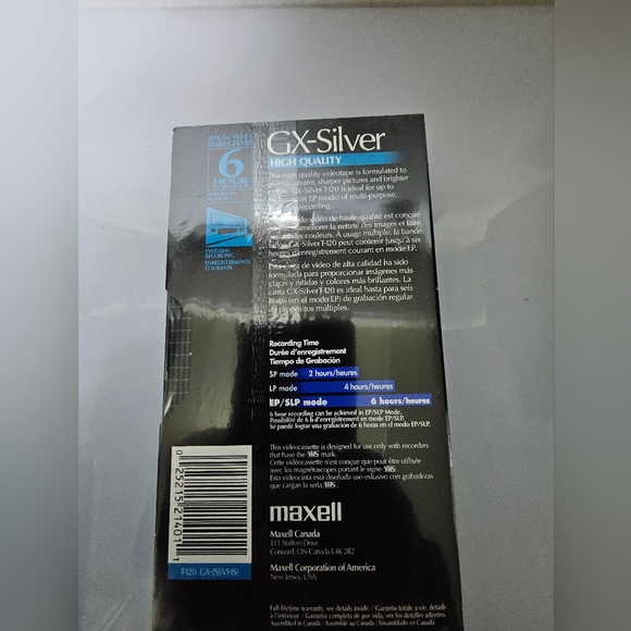 Sealed Maxell GX-Silver T-120 6 hour cassettes 3 pack - Picture 2 of 4